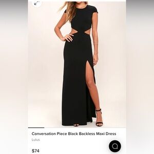 Lulus Conversation Piece Black Backless Maxi Dress
